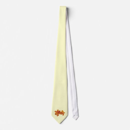 Zwei Orange Double Lilies Krawatte (Vorderseite)