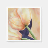 ZWEI ORANGE TULIPS PAPIER NAPKINS SERVIETTE (Vorderseite)