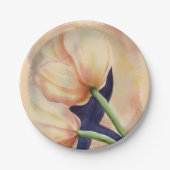 ZWEI ORANGE TULIPS PAPIERPLATTE PAPPTELLER (Vorderseite)