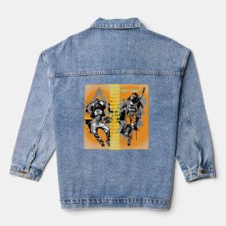 Zwei Orangen Tänzer Angesagt Jeansjacke