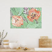 Zwei Orangenpfropfen Poster (Küche)