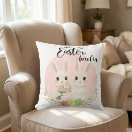 Zwei Osterhasen Personalisierte Kissenhülle Kissen