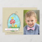 Zwei Ostern-Küken-Foto-Karte Feiertagskarte (Vorne/Hinten)