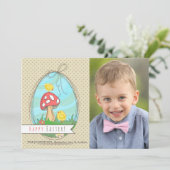 Zwei Ostern-Küken-Foto-Karte Feiertagskarte (Stehend Vorderseite)