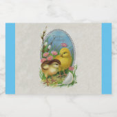 Zwei Osterstäbchen, die Hübsche Blume mit Ei hacke Lebensmitteletikett (Einzelnes Label)