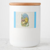 Zwei Osterstäbchen, die Hübsche Blume mit Ei hacke Lebensmitteletikett (Vorderseite)