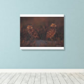 Zwei Owls auf Sand Leinwanddruck (Insitu (Holzboden))