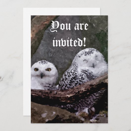 Zwei Owls Einladung (Vorne/Hinten)