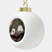 Zwei Owls Keramik Kugel-Ornament (Rechts)