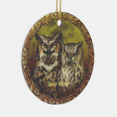 Zwei Owls Keramik Ornament (Rechts)