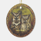 Zwei Owls Keramik Ornament (Links)