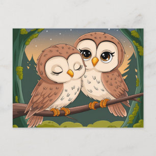 Zwei Owls Postkarte