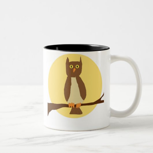 Zwei Owls-Tasse Zweifarbige Tasse (Rechts)