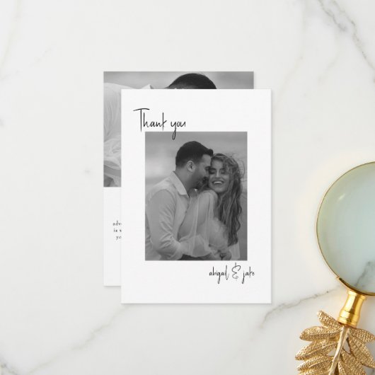 Zwei paare B/W Fotos Hochzeitsnachricht Vielen Dan Dankeskarte (Vorderseite/Rückseite Beispiel)