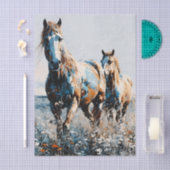 Zwei Paint Horses Decoupage  Seidenpapier (Handwerk)