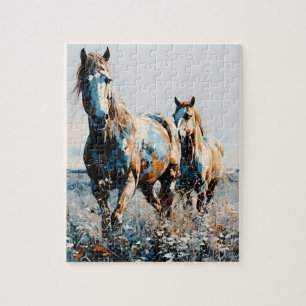 Zwei Paint Horses Puzzle