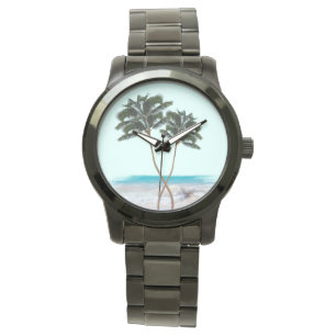 Zwei Palmen am Ufer Armbanduhr