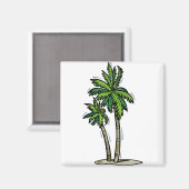 Zwei Palmen Magnet (Vorderseite/Rückseite)