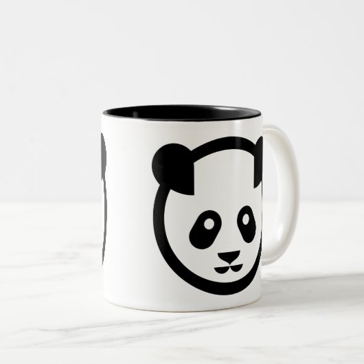 Zwei Panda-Tasse Zweifarbige Tasse (VorderseiteRechts)