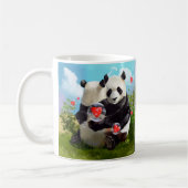 Zwei Pandas in der Liebe Kaffeetasse (Links)