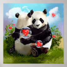 Zwei Pandas in der Liebe
