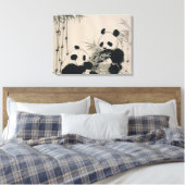 Zwei Pandas-Leinwand Leinwanddruck (Insitu (Schlafzimmer))