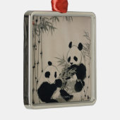Zwei Pandas Ornament Aus Metall (Rechts)