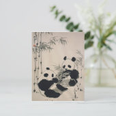 Zwei Pandas Postkarte (Stehend Vorderseite)