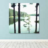 Zwei Panel Lakeview Leinwanddruck (Insitu (Holzboden))
