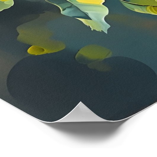 Zwei Papageien auf einem Zweig Ölgemälde Kunst Poster (Ecke)