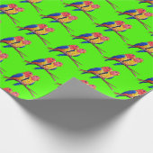 Zwei Papageien auf einer Perch Geschenkpapier (Ecke)