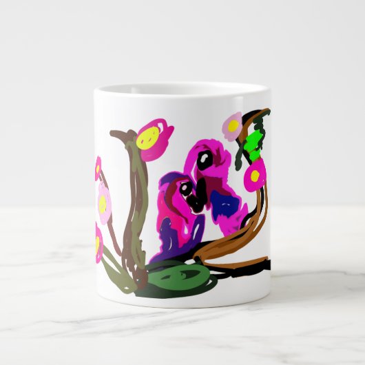 Zwei Papageien leben  Jumbo-Tasse (Vorderseite)