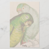 Zwei Papageien-Vogel-Tier-Tier-Briefpapier Briefpapier (Vorderseite)