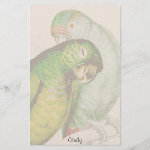 Zwei Papageien-Vogel-Tier-Tier-Briefpapier Briefpapier