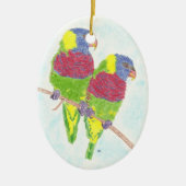 Zwei Papageien | Vogel Weihnachtsschmuck (Vorne)