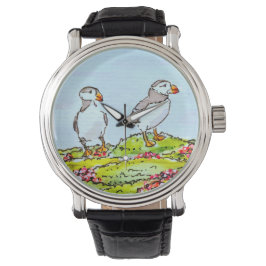 Zwei Papageientaucher Armbanduhr
