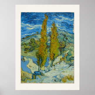 Zwei Pappeln von Van Gogh - Provence-Landschaft Poster
