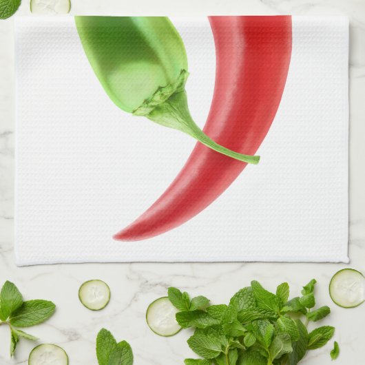 Zwei Paprikaschoten Geschirrtuch (Gefaltet)
