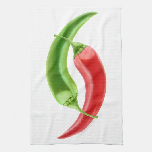 Zwei Paprikaschoten Geschirrtuch (Vertikal)