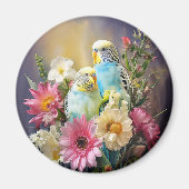 Zwei Parakets und Blume Magnet (Vorne)