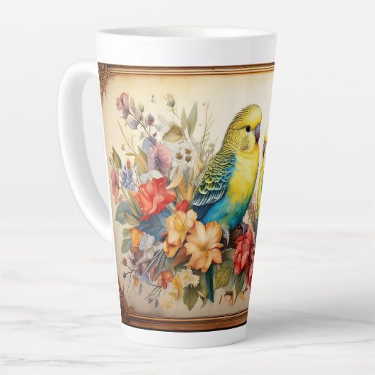 Zwei Parakets und Blume Milchtasse (Linke Ecke)