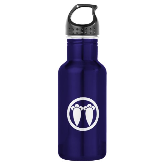 Zwei parallele Nelken in einem Kreis Trinkflasche (Vorderseite)