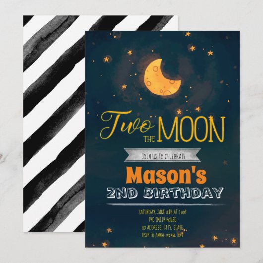 Zwei Party Einladungen (Vorne/Hinten)