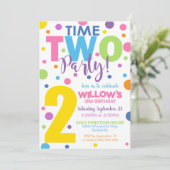 ZWEI Party Geburtstag Einladung 2. Geburtstag (Stehend Vorderseite)