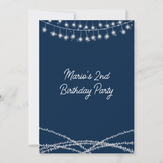 Zwei Party-Lichter am Mond Einladung (Rückseite)