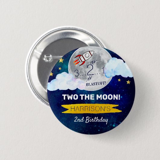 Zwei Party zum 2. Geburtstag Button (Vorne & Hinten)