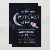 Zwei Party zum 2. Geburtstag Einladung (Vorne/Hinten)