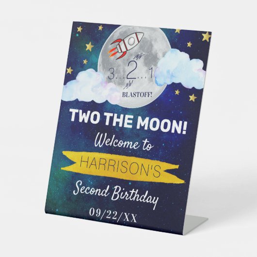 Zwei Party zum 2. Geburtstag Sockelschild (Vorderseite)