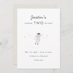Zwei Party zum Mond Space 2. Geburtstag laden ein Einladung