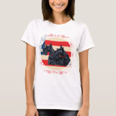 Zwei Patriotic Scottish Terriers T-Shirt (Vorderseite)